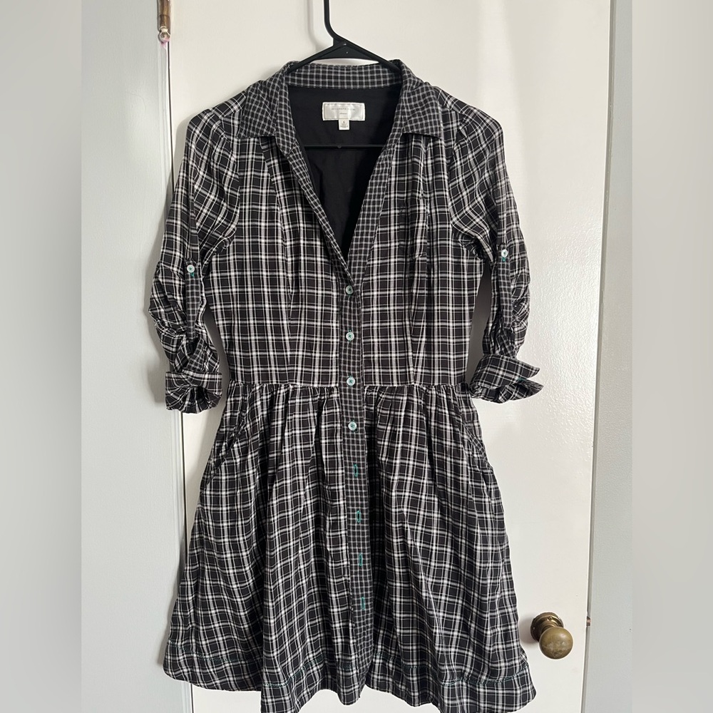 Moulinette Soeurs Black and White Plaid Dress